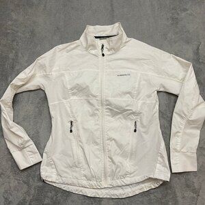 Avalanche Women's White Hooded Lightweight Weather Shield Waterproof Jacket Sz L